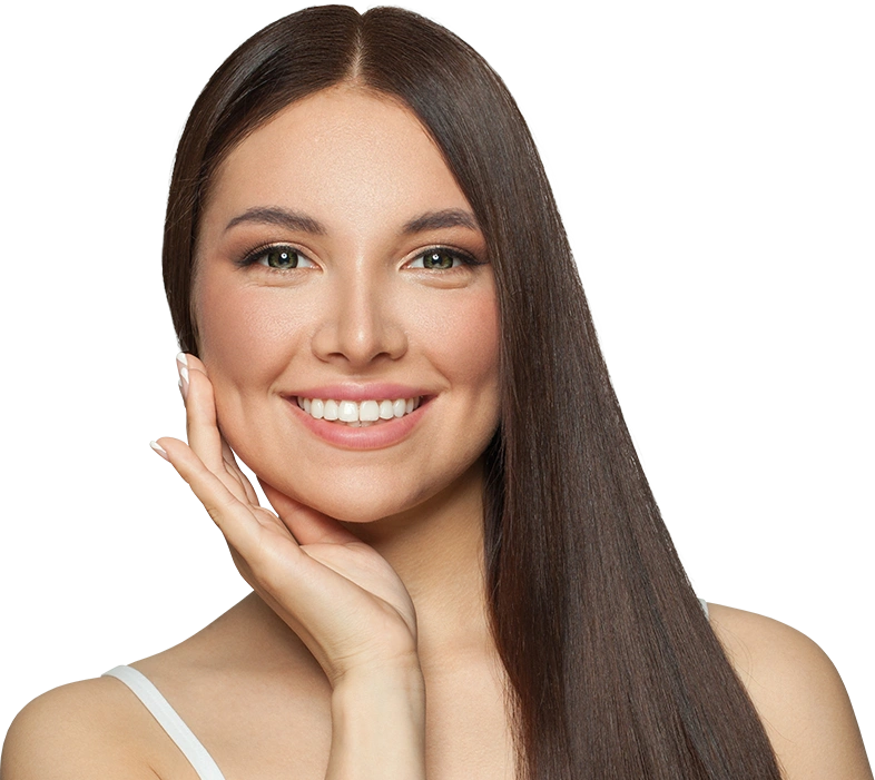 A model displaying radiant skin, exemplifying SkinMedica results.