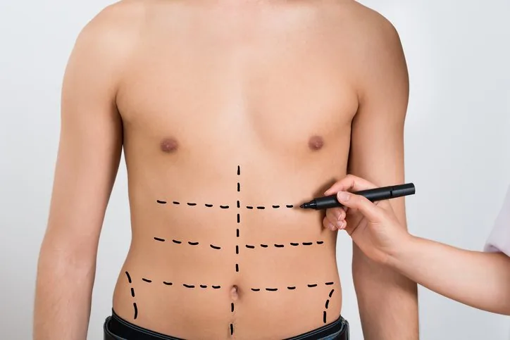 Doctor examining post-operative results with patient